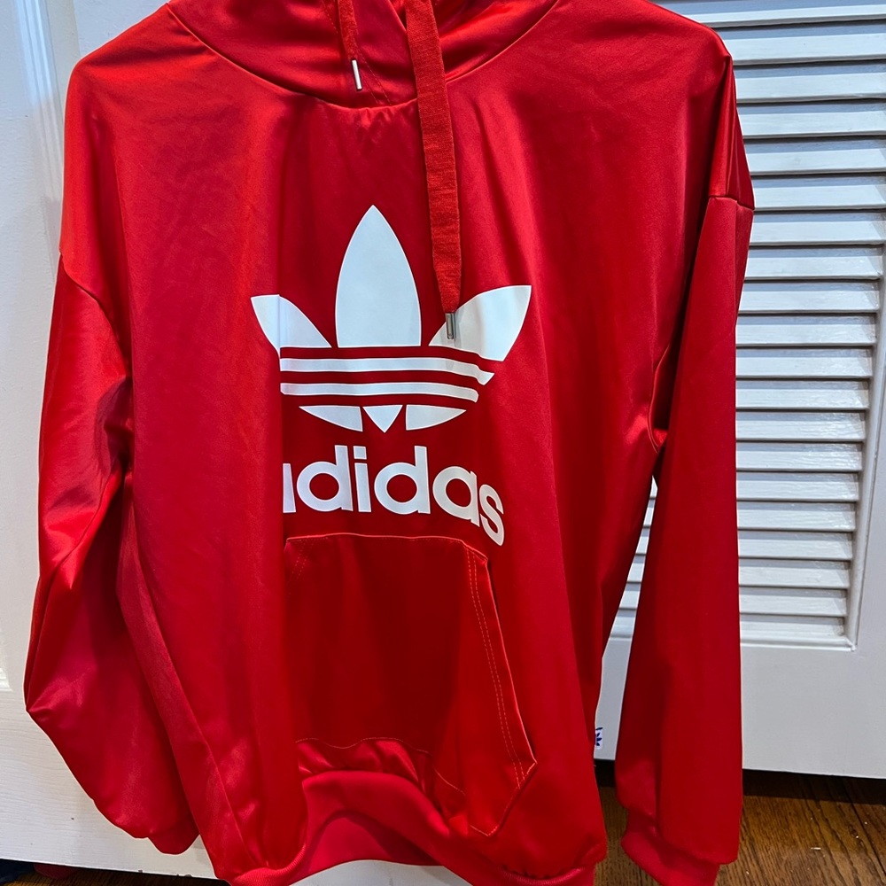Textured Adidas red sweatshirt